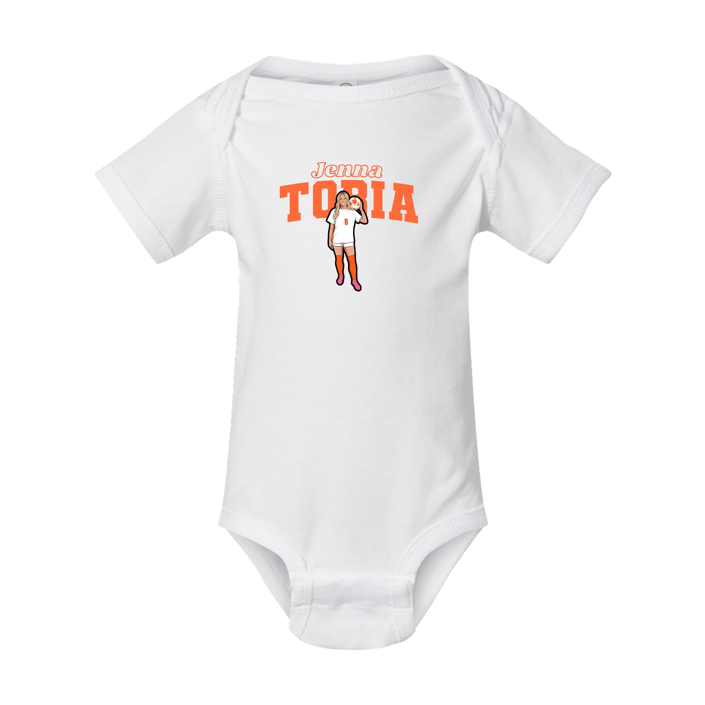 Baby Onesie — Name Arch in White