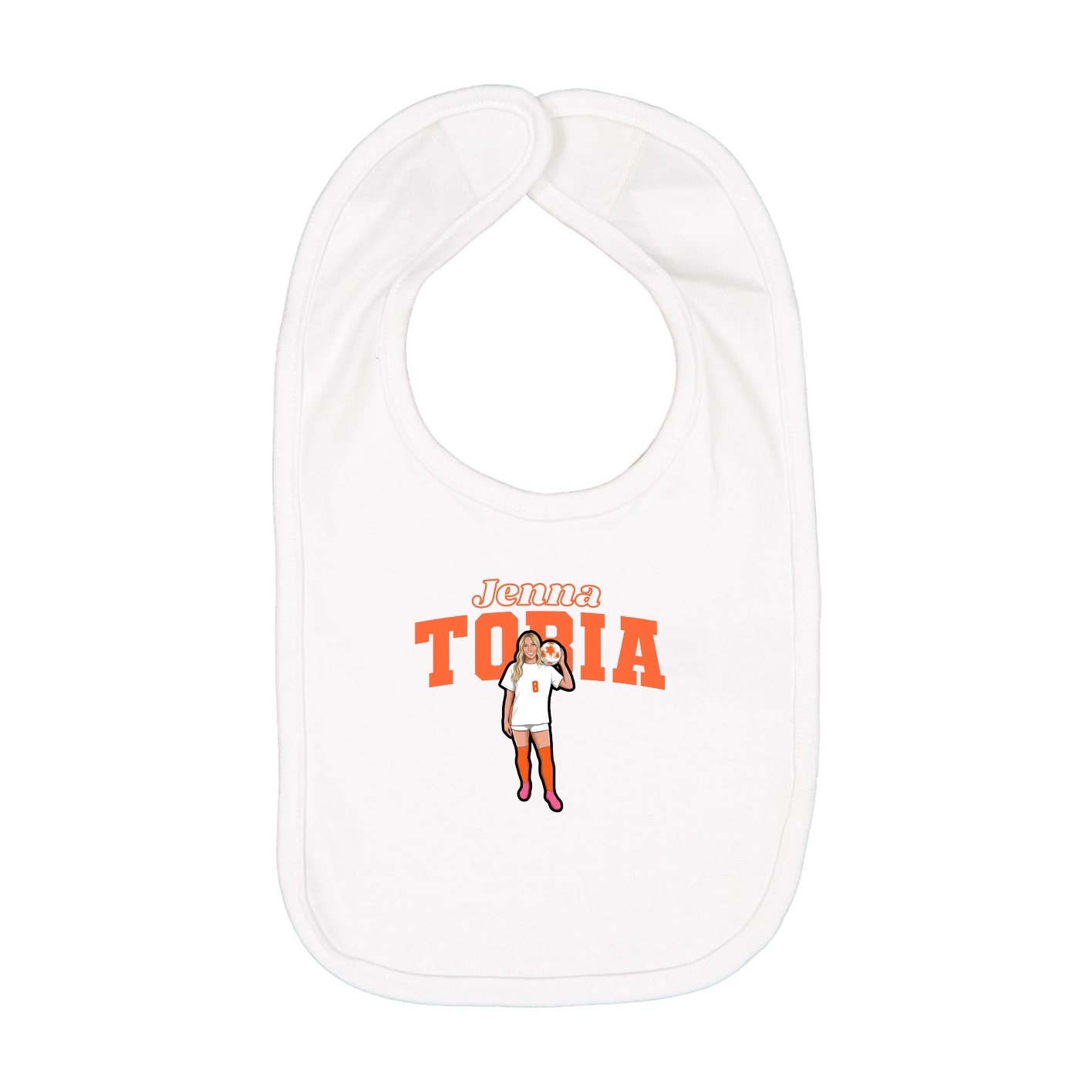 Infant Bib — Name Arch in White