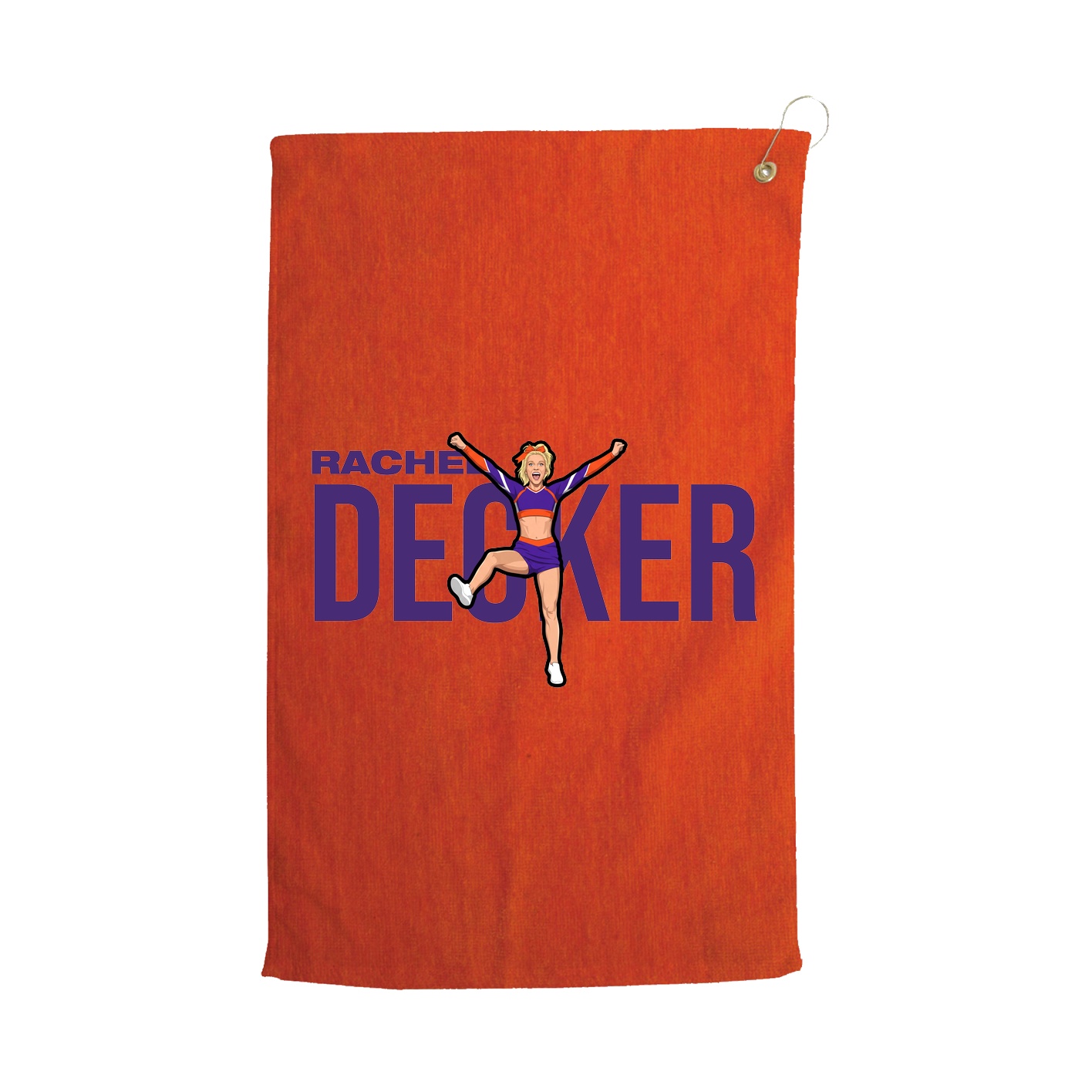 Golf Towel — Player Name in Orange