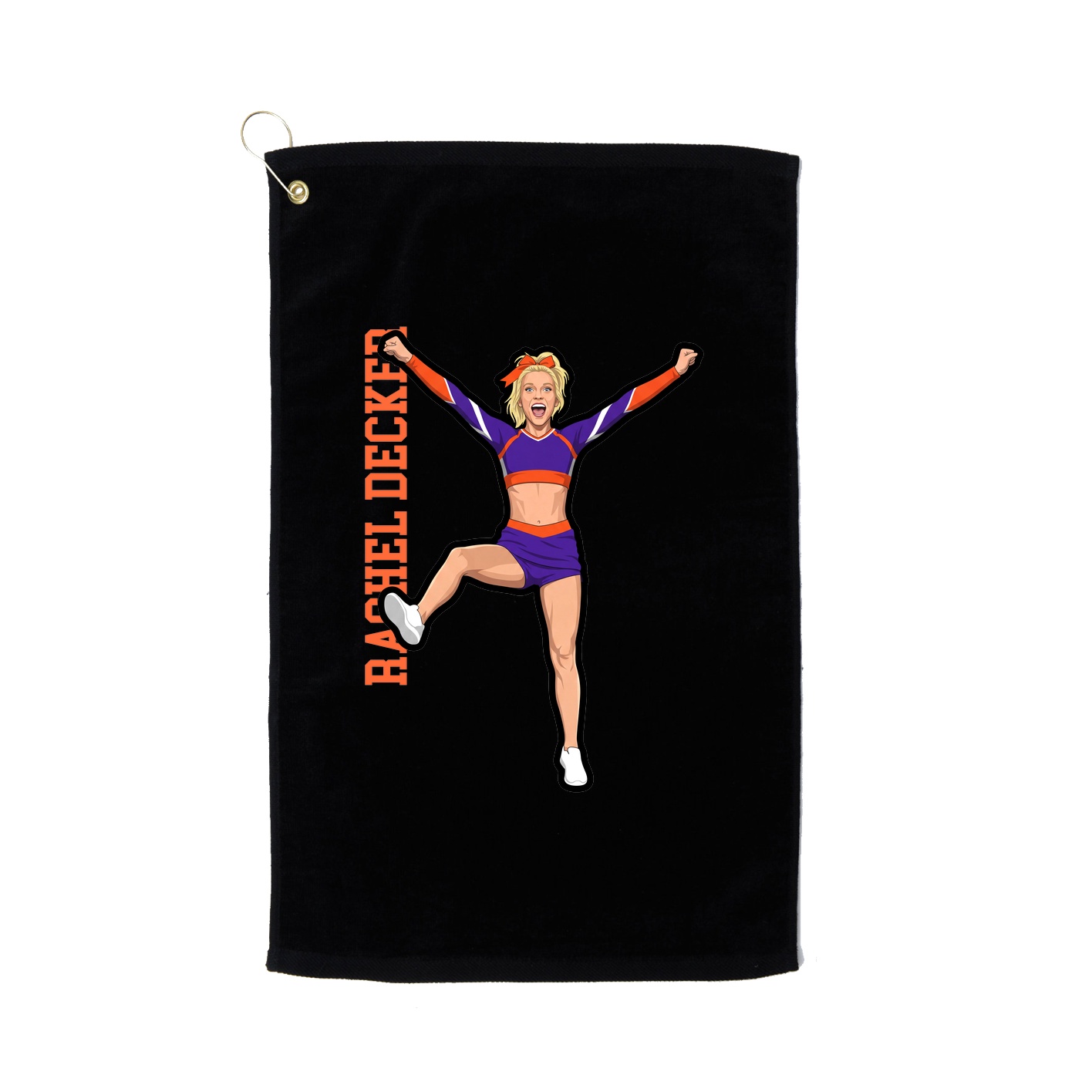 Golf Towel — Name Vertical in Black
