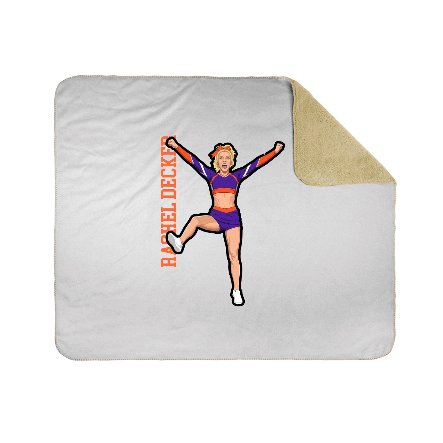 Throw Blanket — Name Vertical in White
