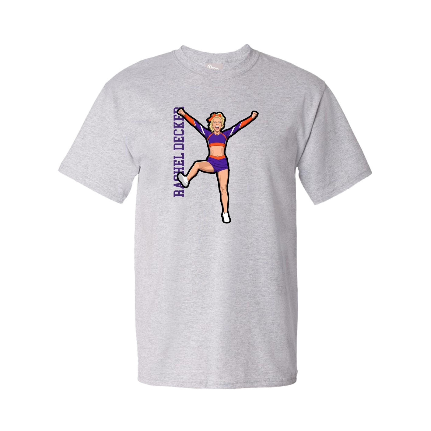 Tee — Name Vertical in Grey