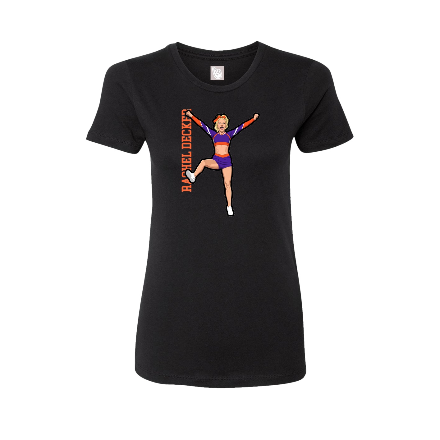 Fitted Women's Tee — Name Vertical in Black