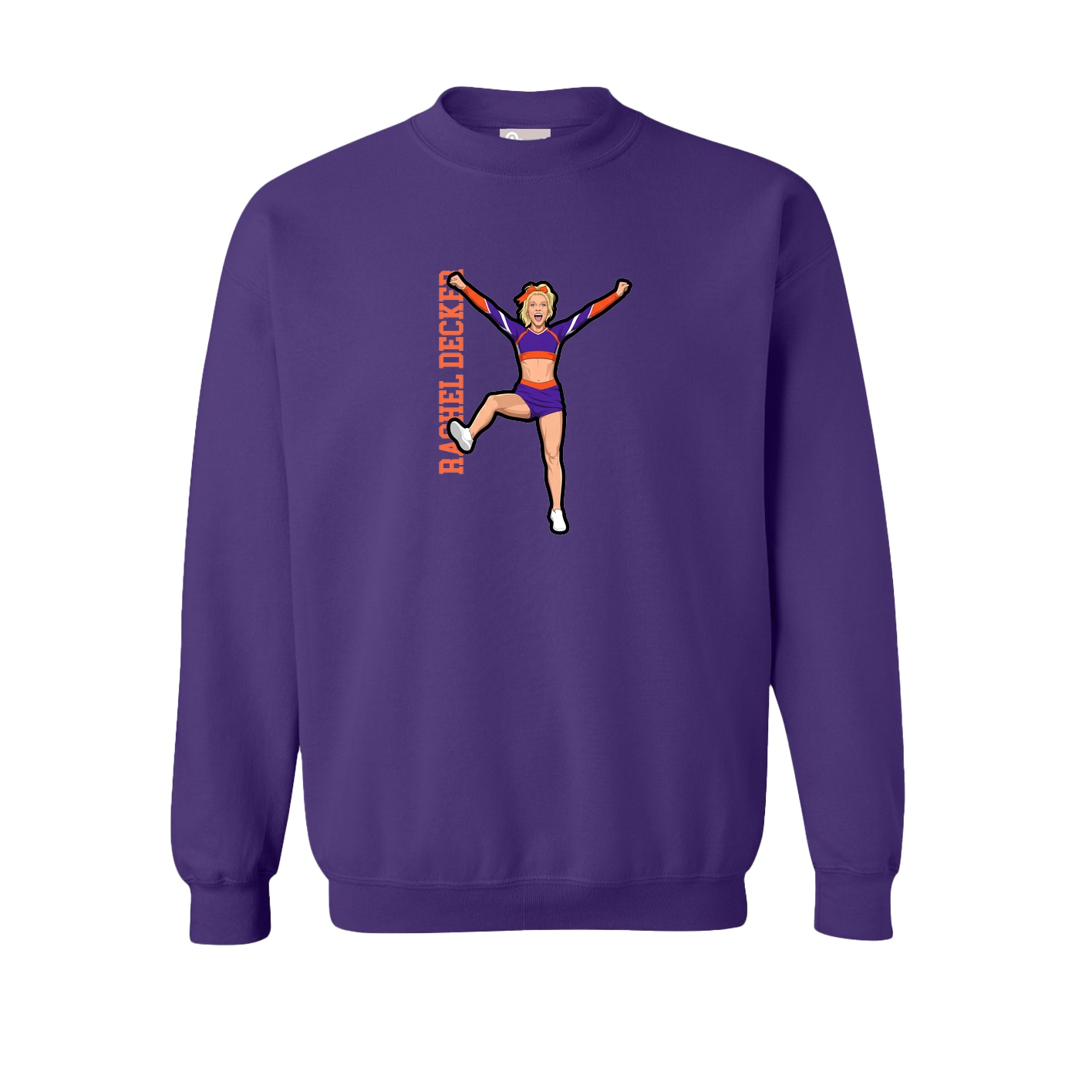 Fleece Crew — Name Vertical in Purple