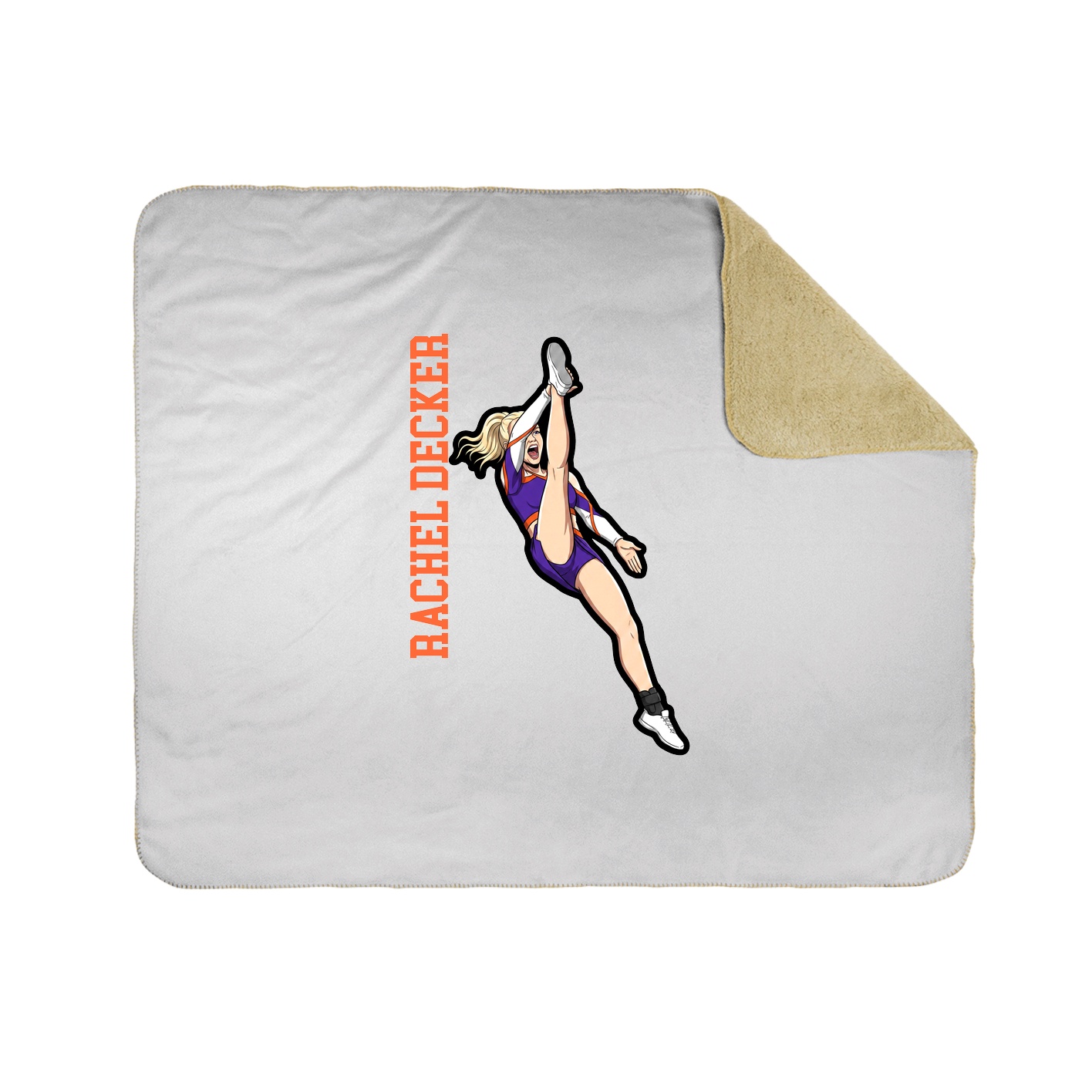 Throw Blanket — Name Vertical in White