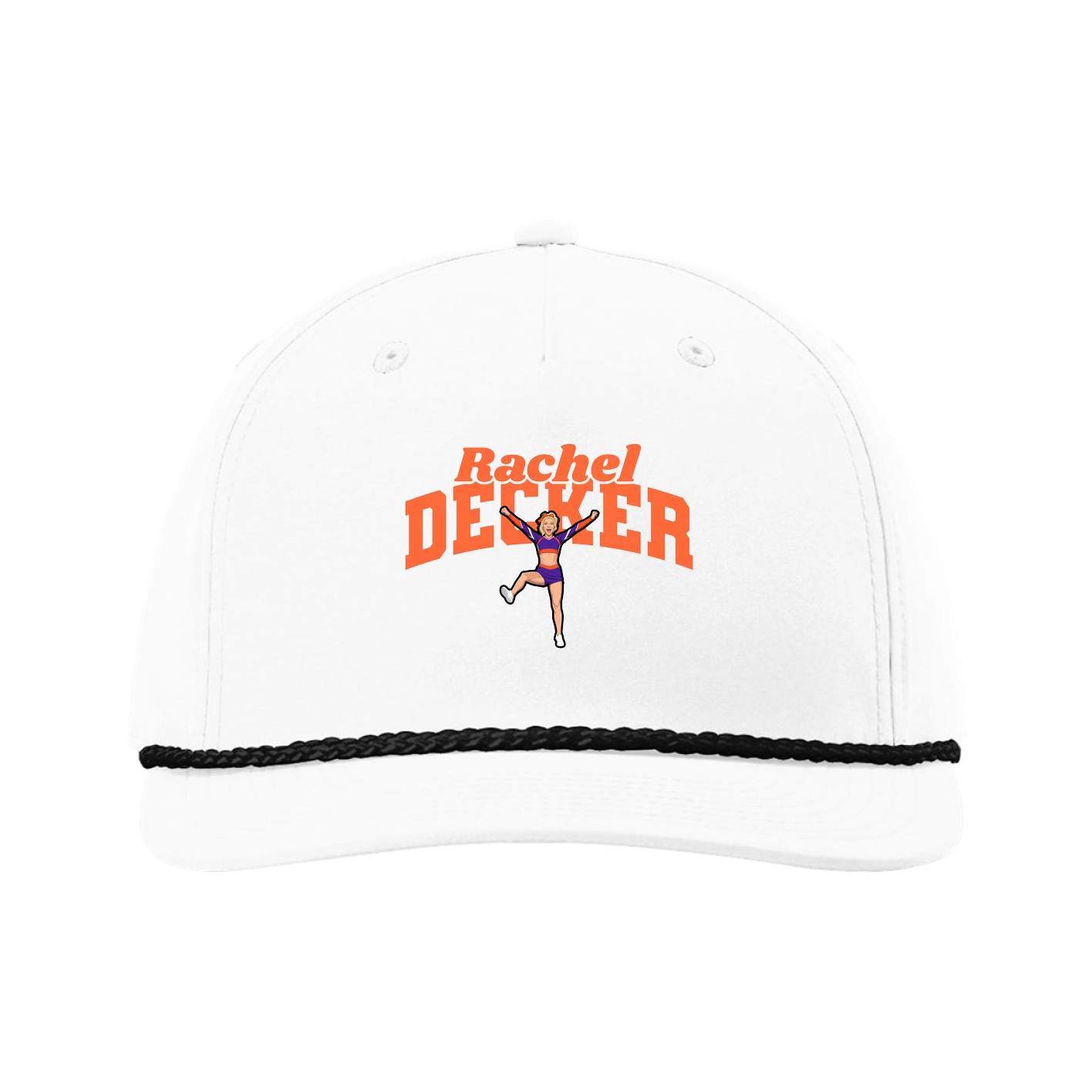 Five-Panel Classic Rope Cap — Signature Arch in White