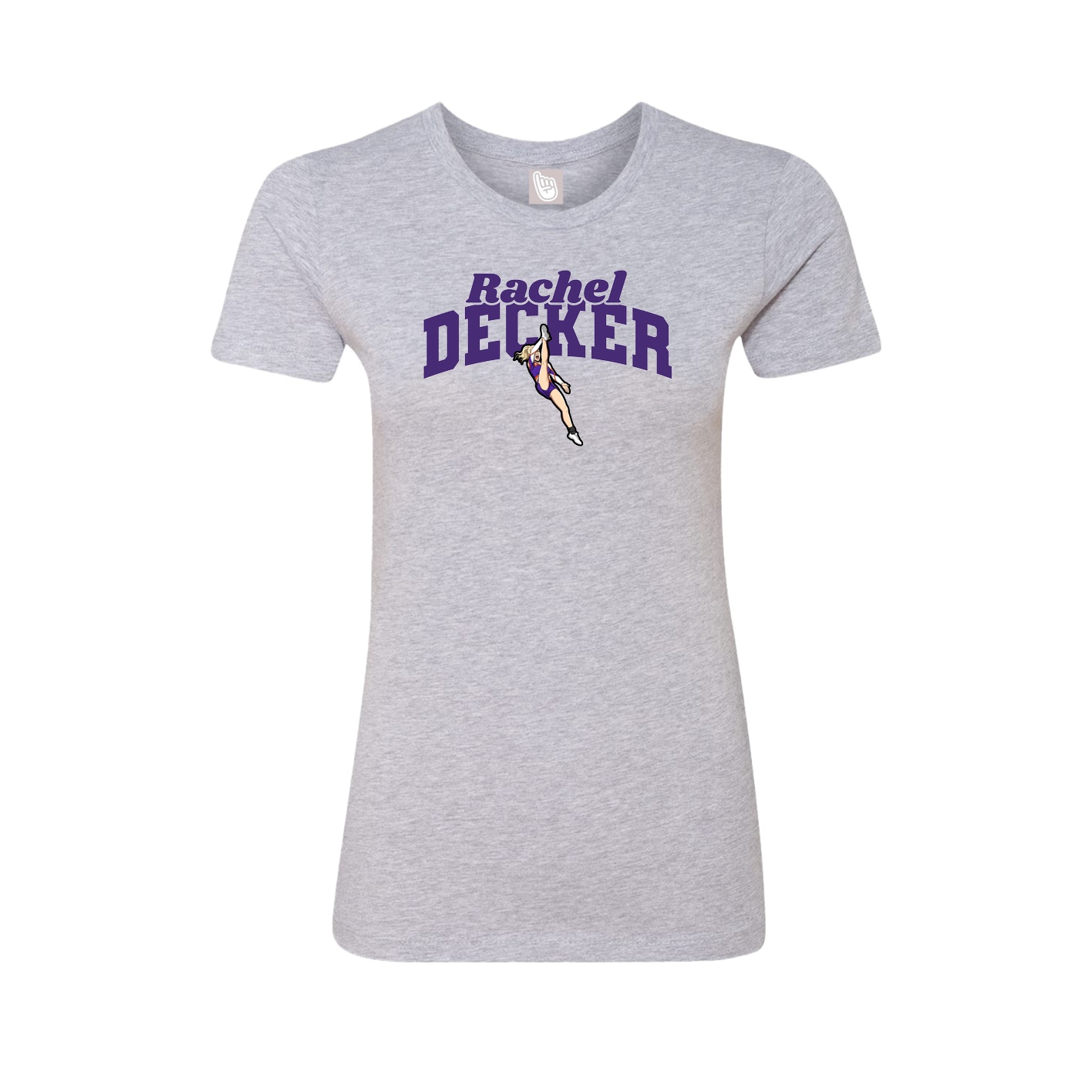 Fitted Women's Tee — Signature Arch in Grey
