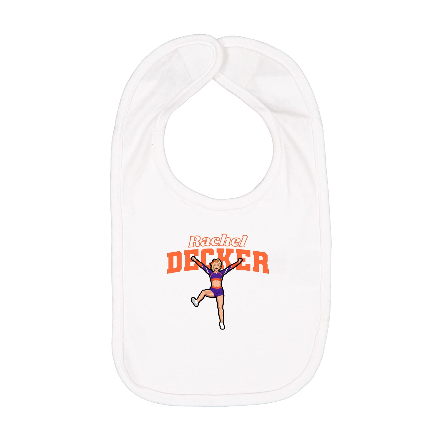 Infant Bib — Name Arch in White