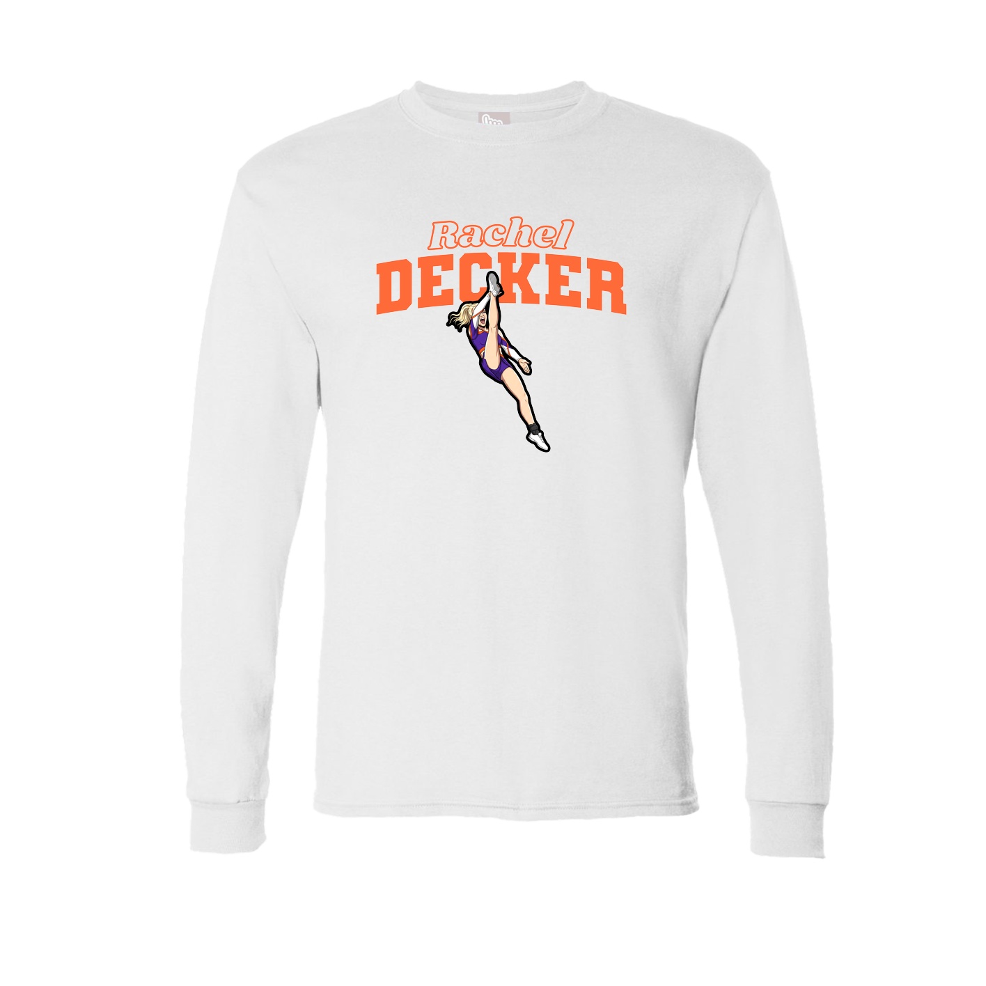 Long Sleeve Tee — Name Arch in White