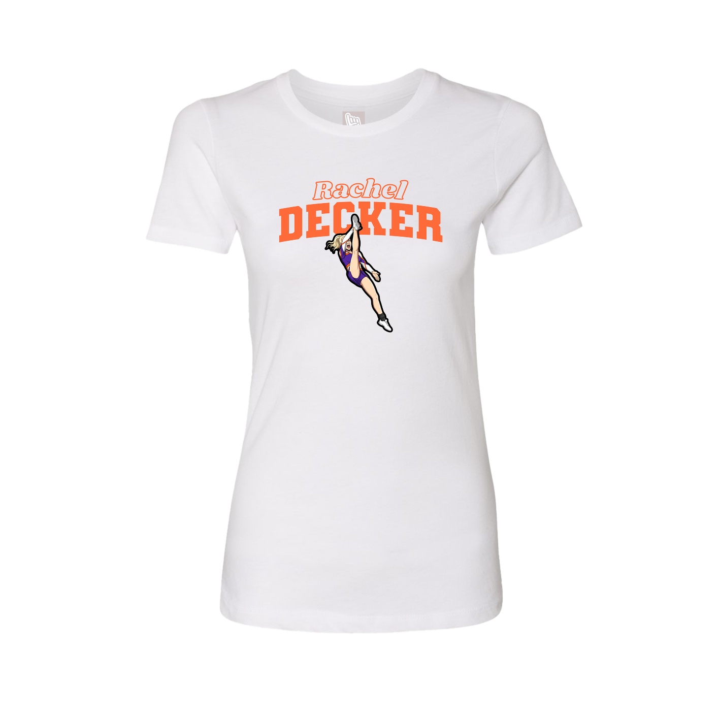 Fitted Women's Tee — Name Arch in White