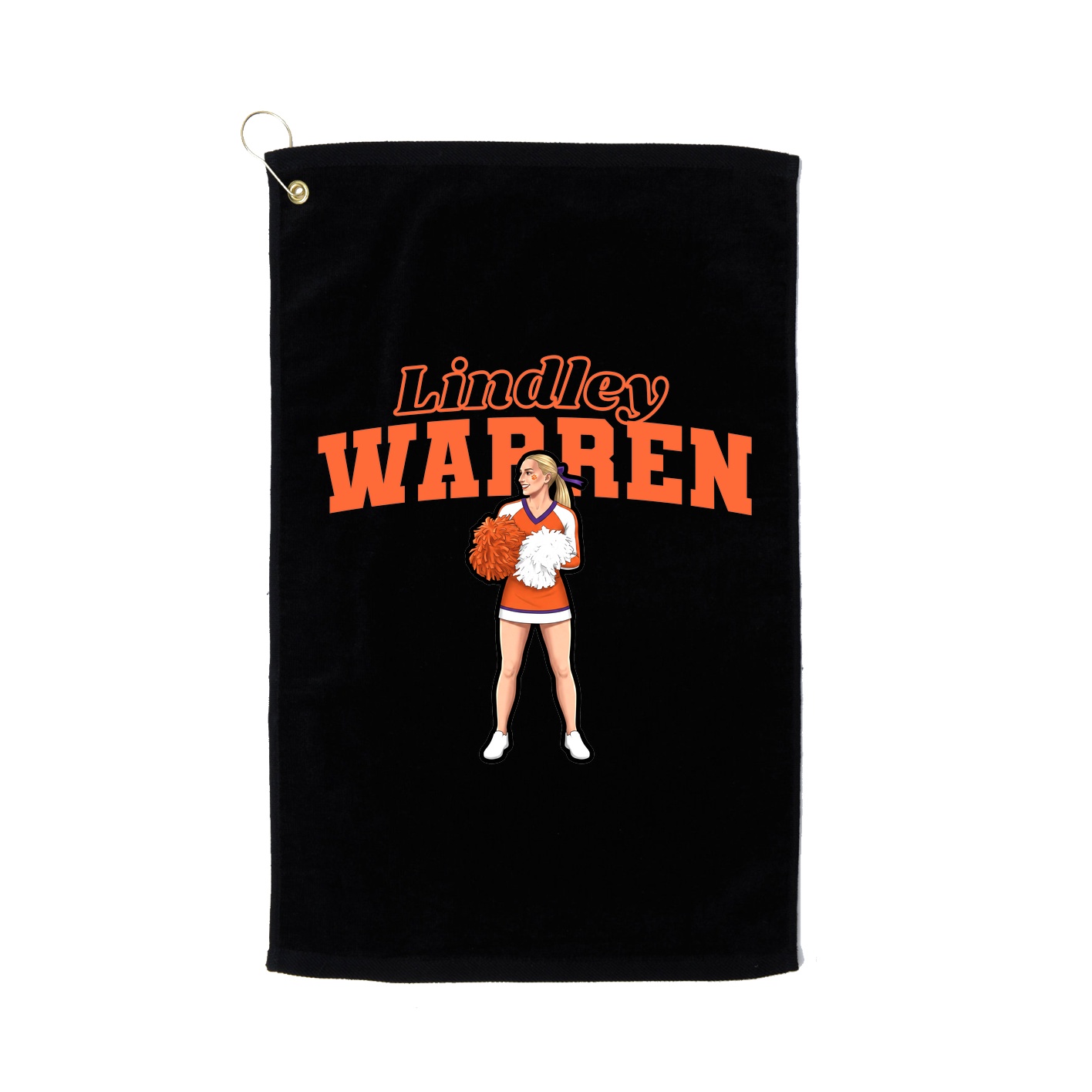 Golf Towel — Name Arch in Black