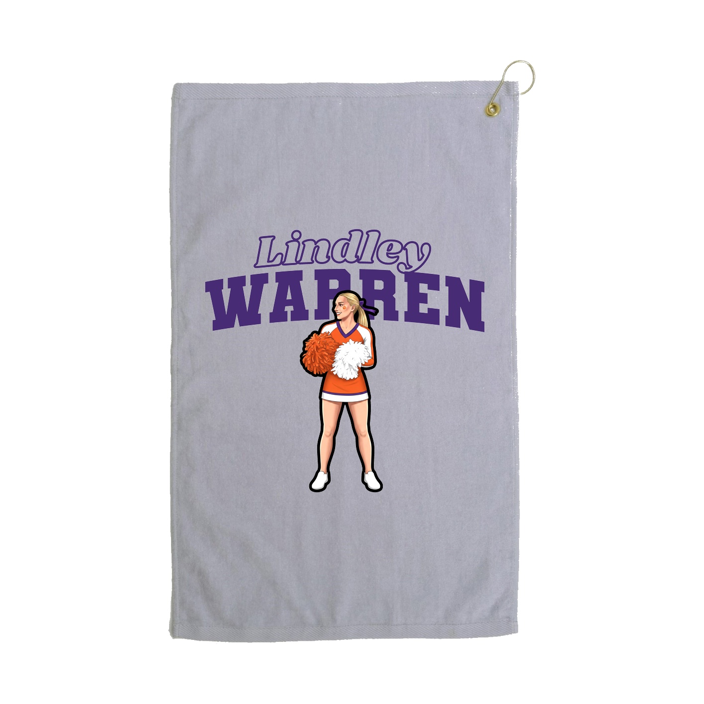 Golf Towel — Name Arch in Grey