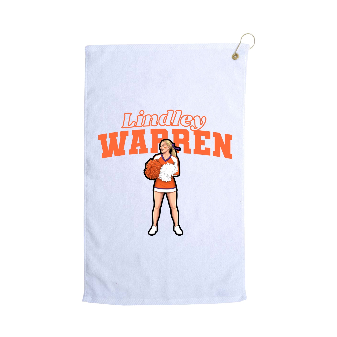 Golf Towel — Name Arch in White