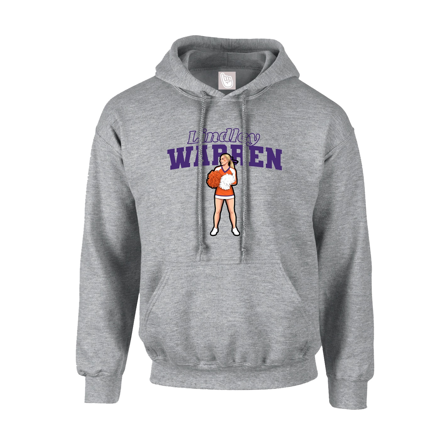Youth Hoodie — Name Arch in Grey