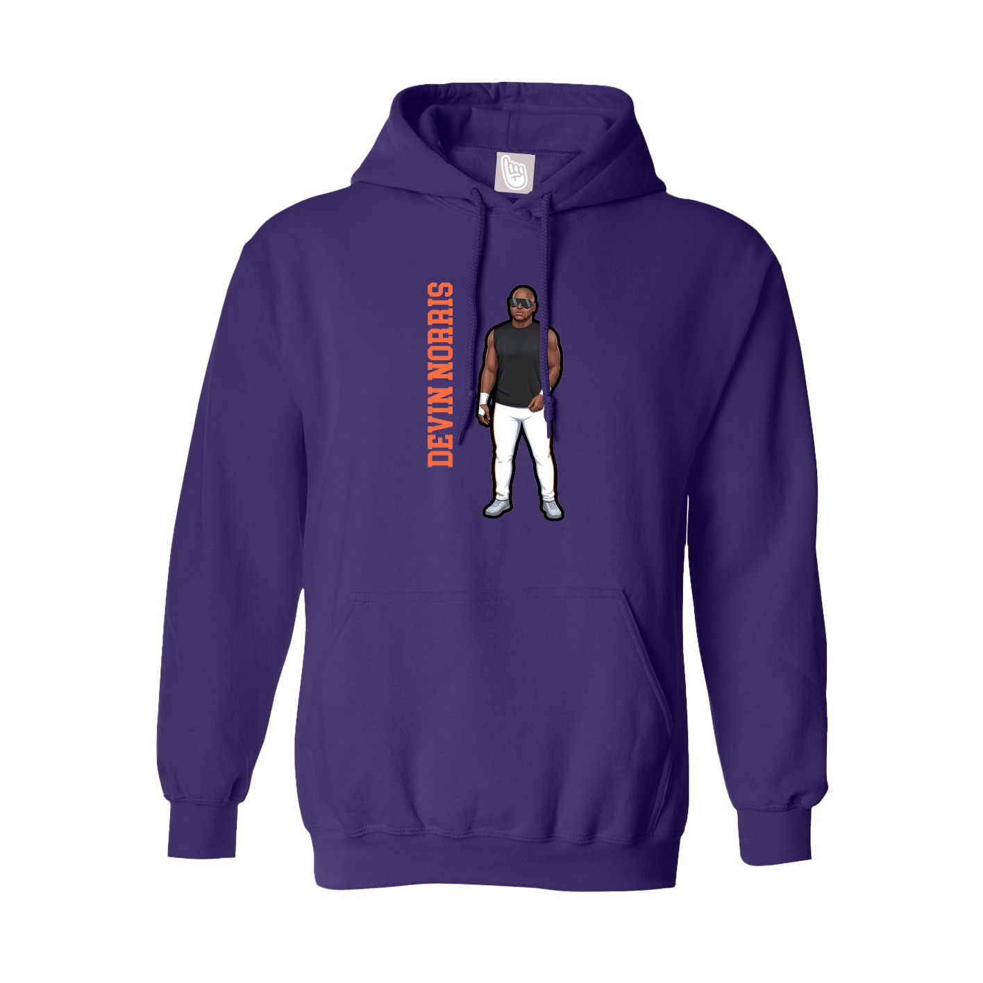 Hoodie — Name Vertical in Purple
