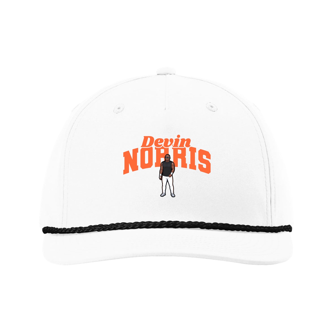 Five-Panel Classic Rope Cap — Signature Arch in White