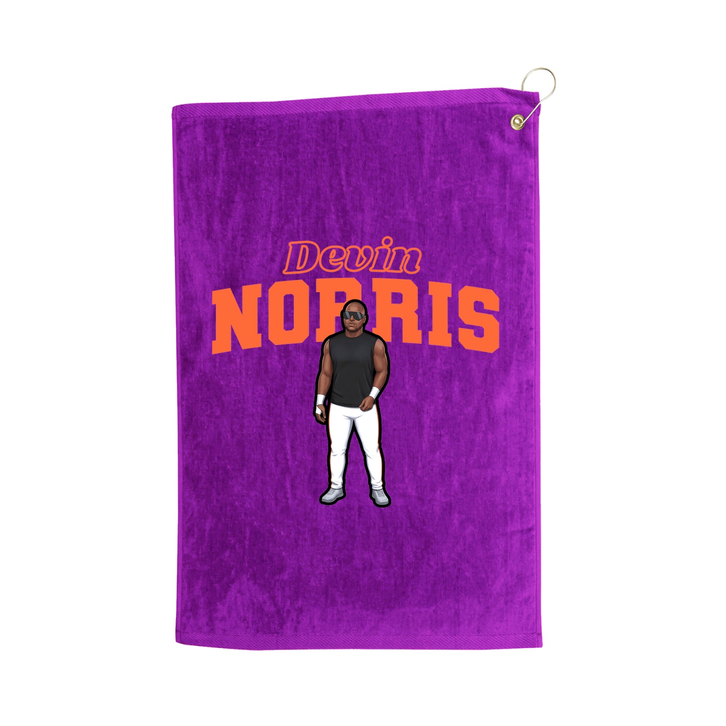 Golf Towel — Name Arch in Purple