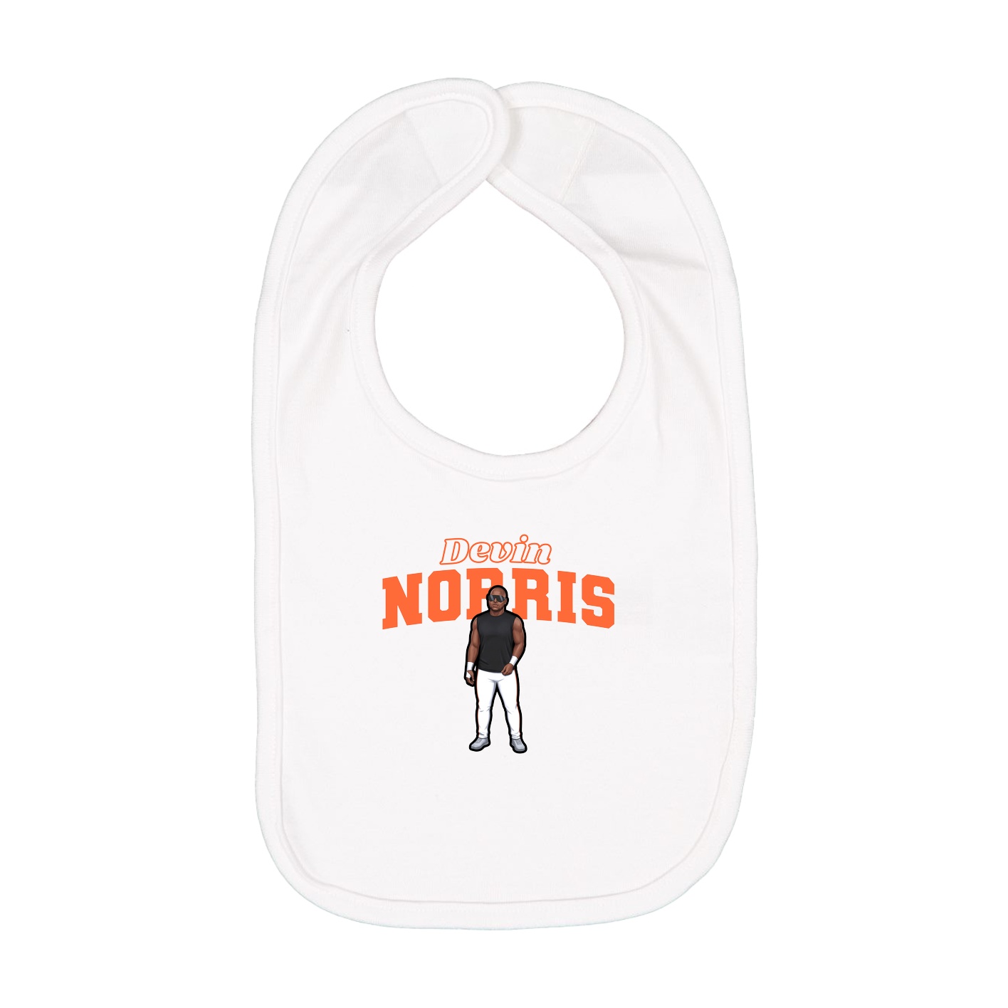 Infant Bib — Name Arch in White