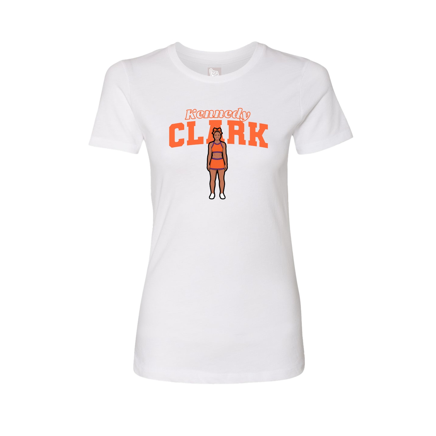 Fitted Women's Tee — Name Arch in White