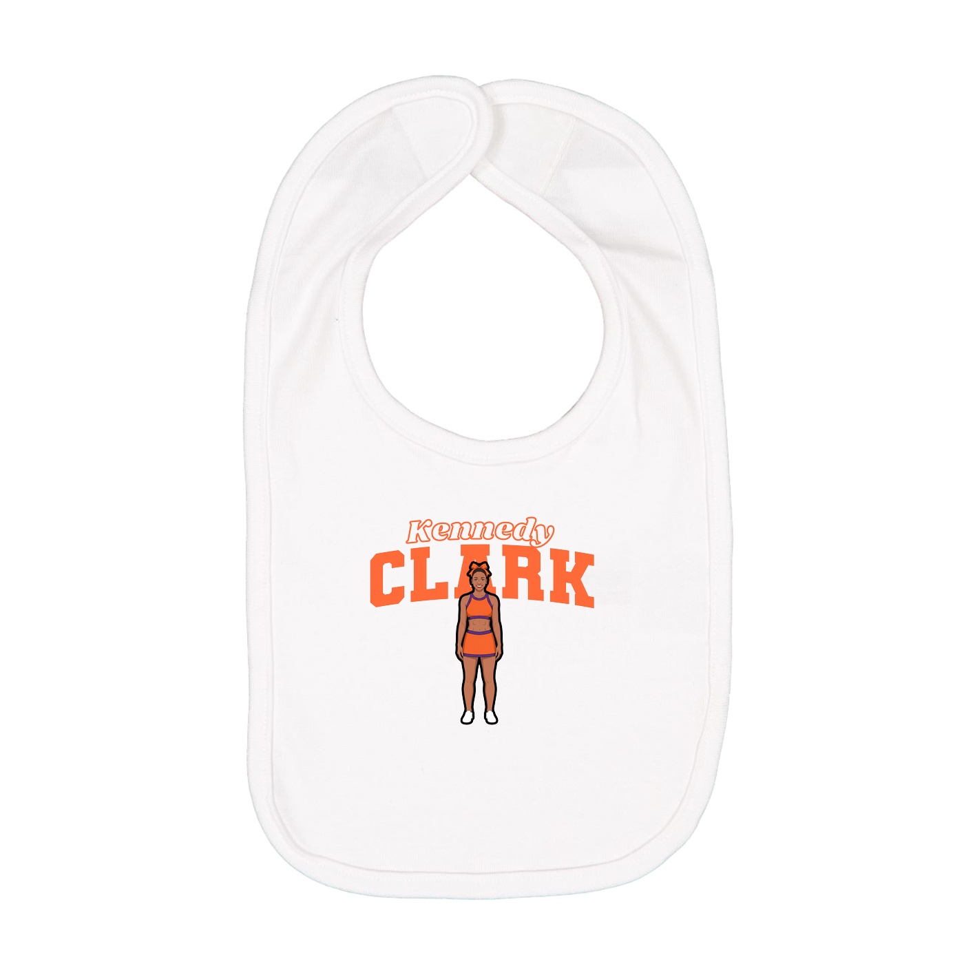 Infant Bib — Name Arch in White
