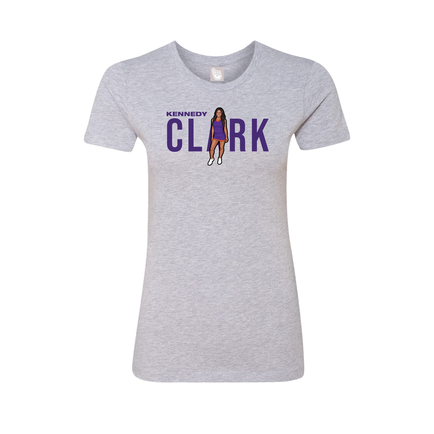 Fitted Women's Tee — Player Name in Grey