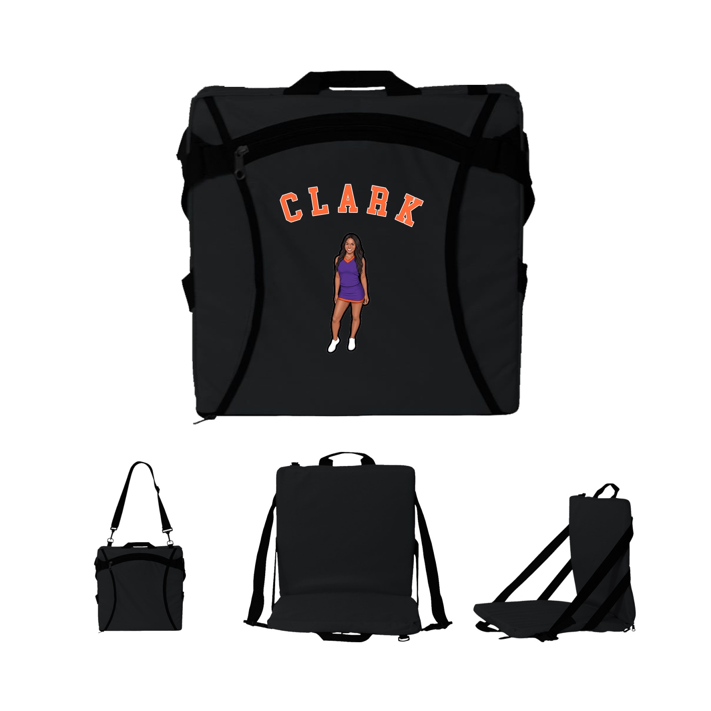 Folding Stadium Seat — Shirsey Arch in Black