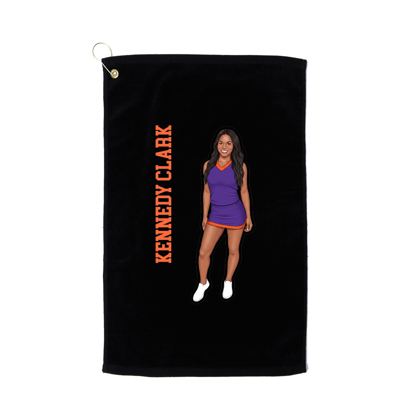 Golf Towel — Name Vertical in Black