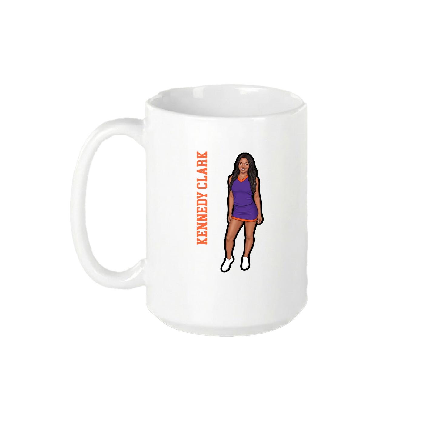 15oz Coffee Mug — Name Vertical in White