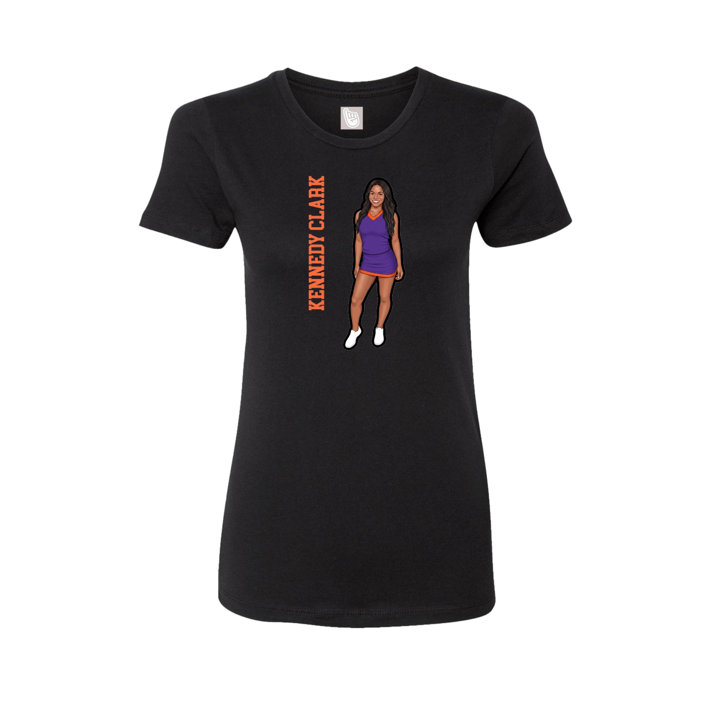 Fitted Women's Tee — Name Vertical in Black