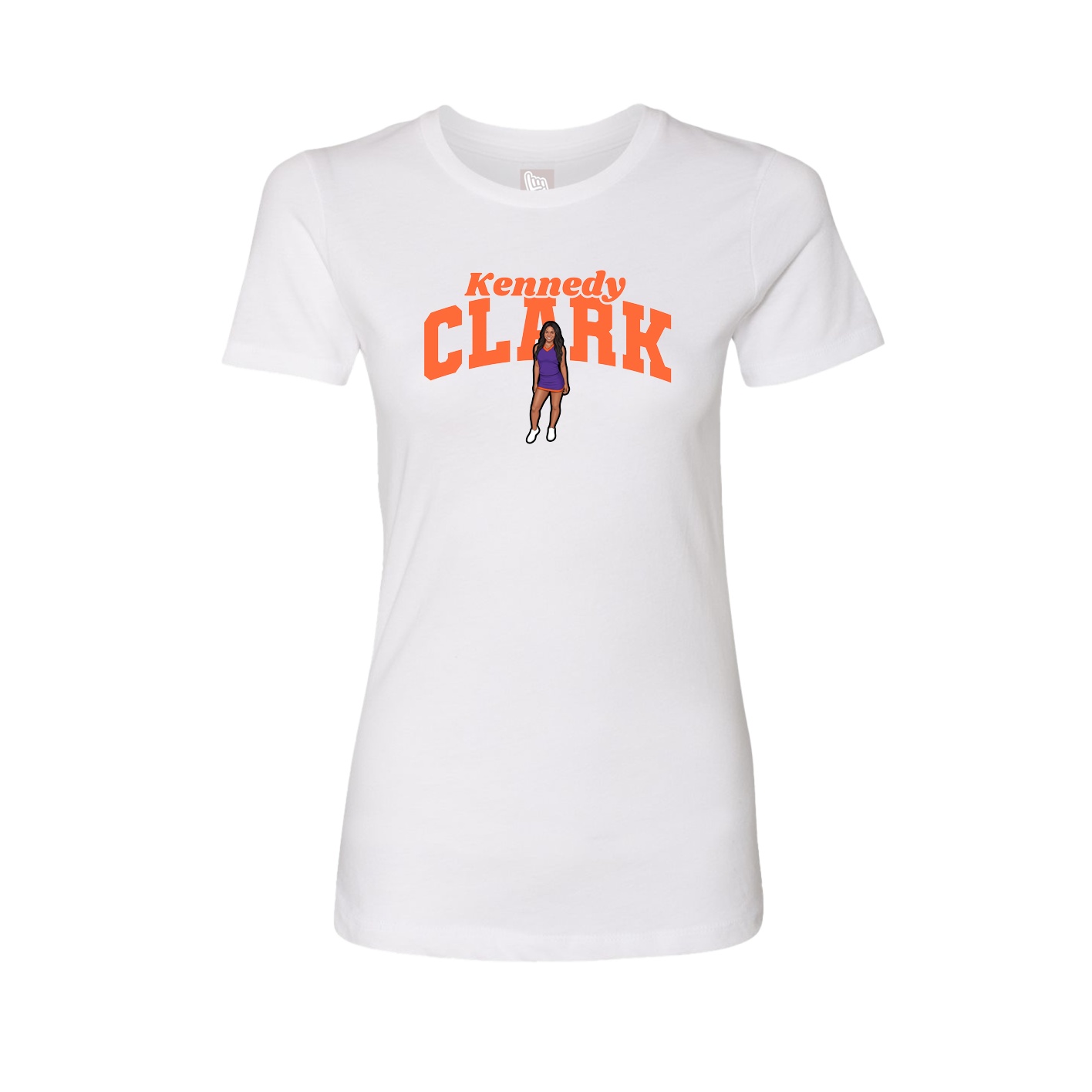 Fitted Women's Tee — Signature Arch in White
