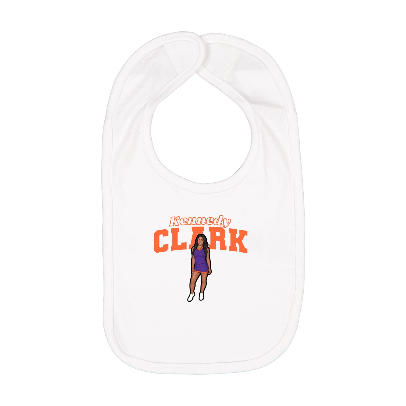 Infant Bib — Name Arch in White