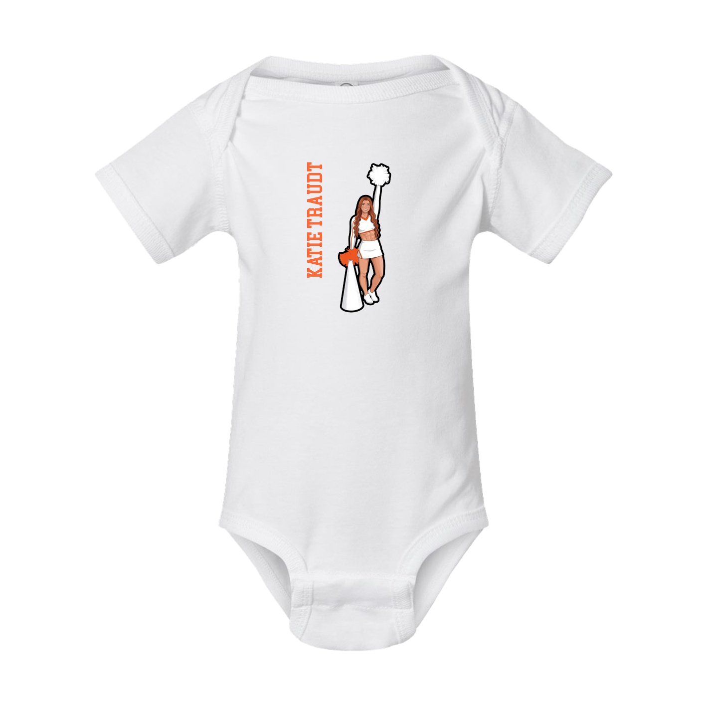 Baby Onesie — Name Vertical in White