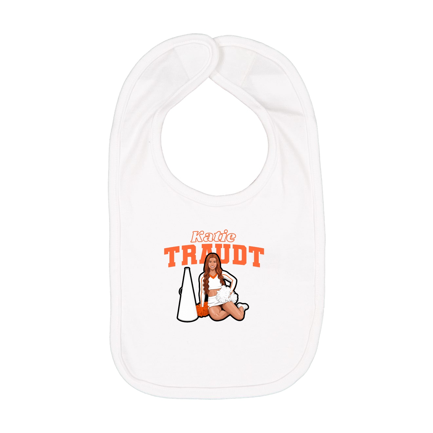 Infant Bib — Name Arch in White