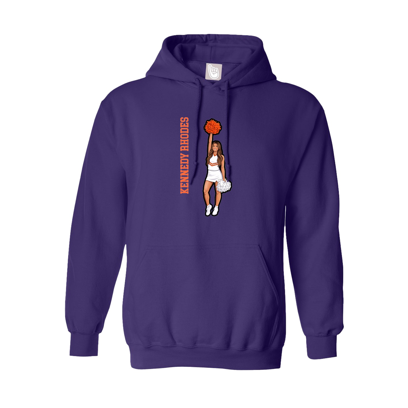 Hoodie — Name Vertical in Purple