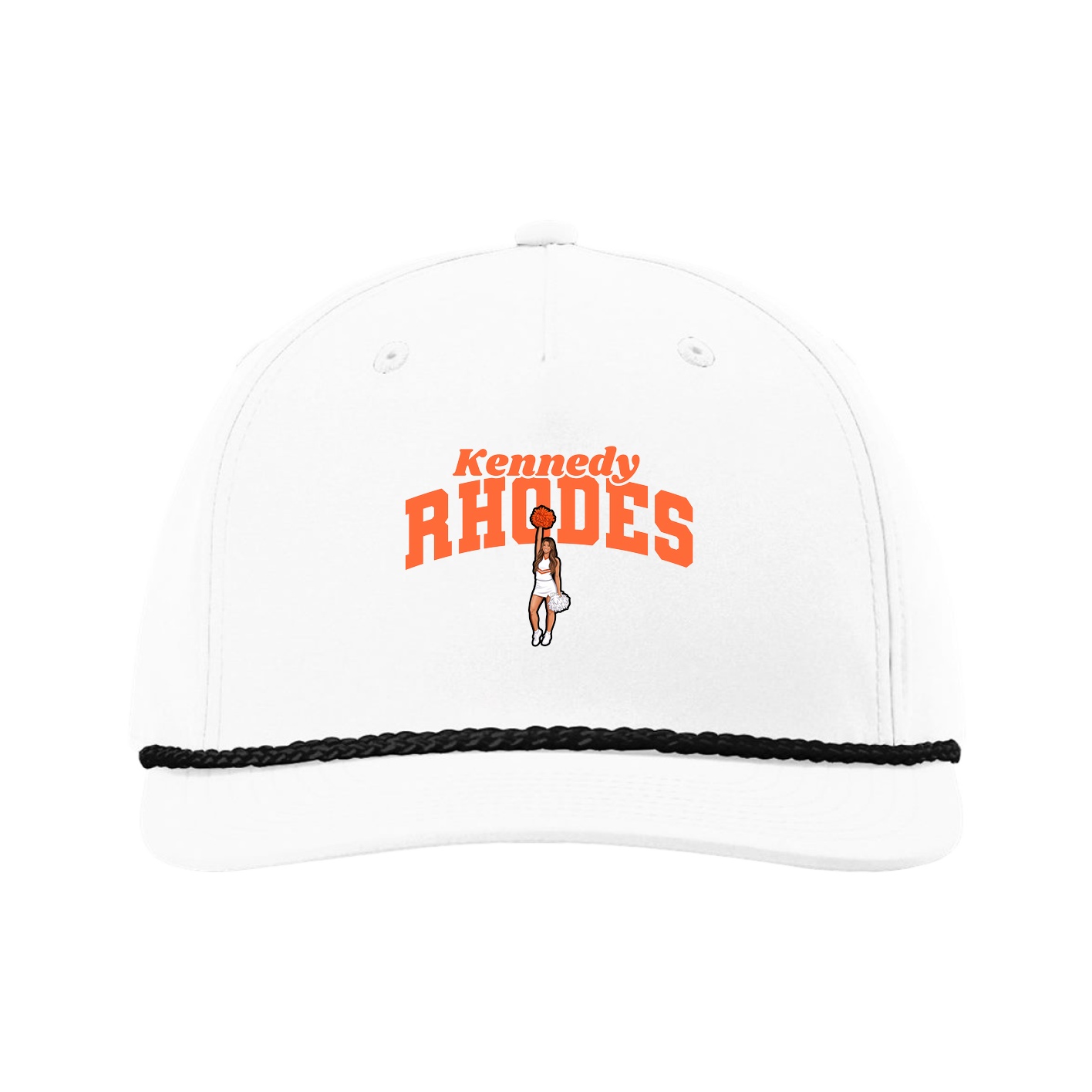 Five-Panel Classic Rope Cap — Signature Arch in White