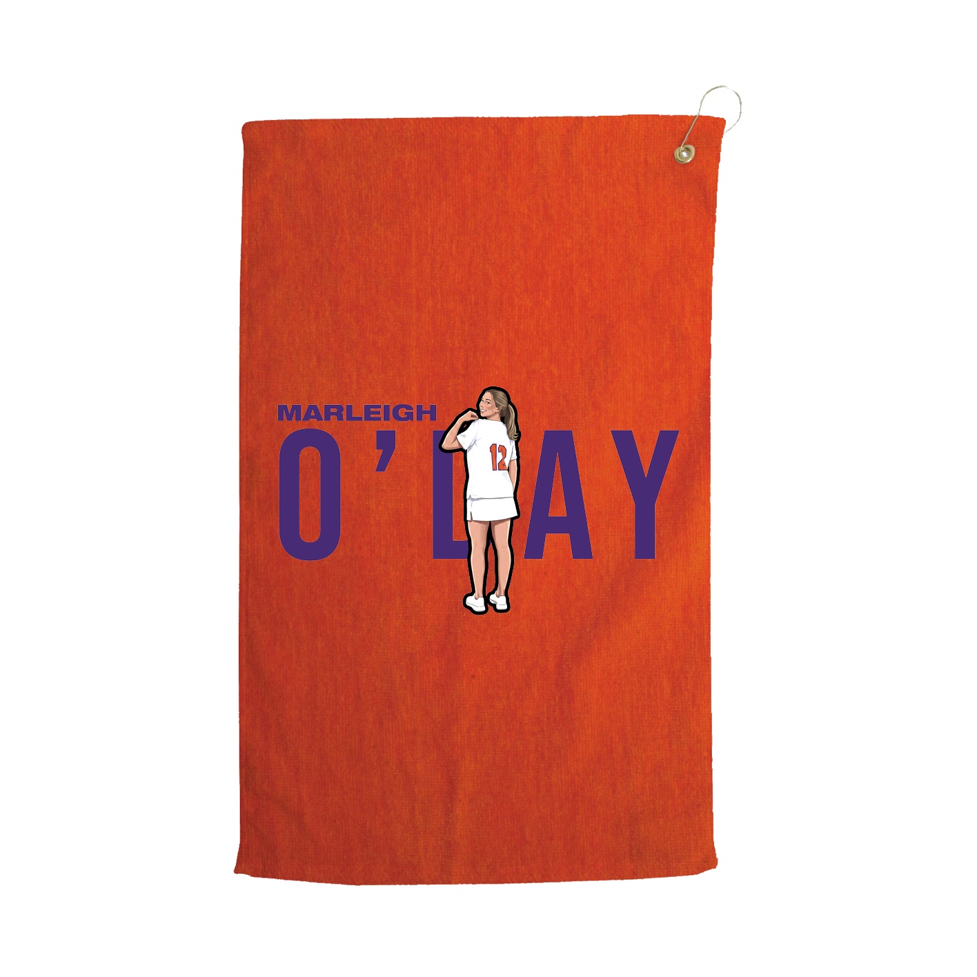 Golf Towel — Player Name in Orange