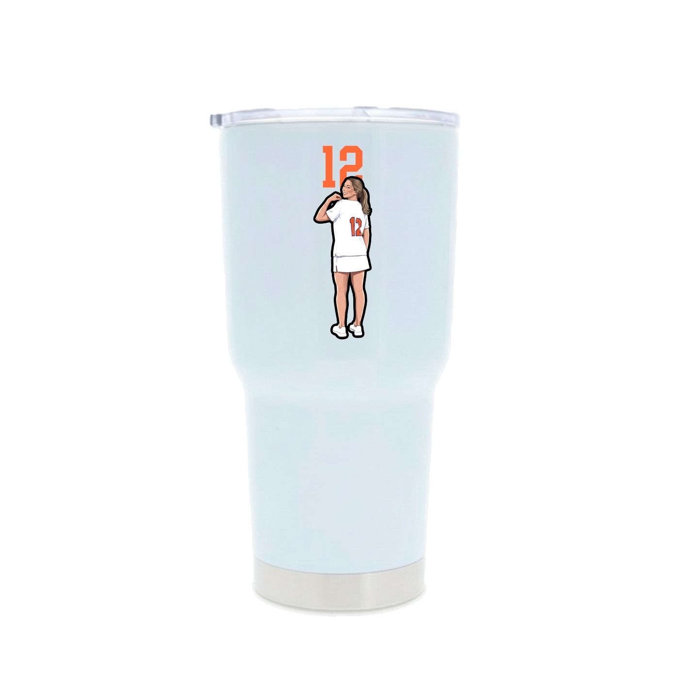 30oz Stainless Steel Tumbler — Number Top in White