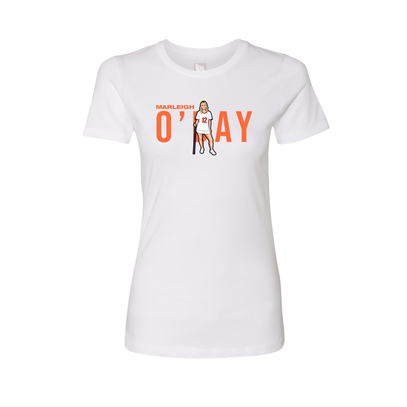 Fitted Women's Tee — Player Name in White