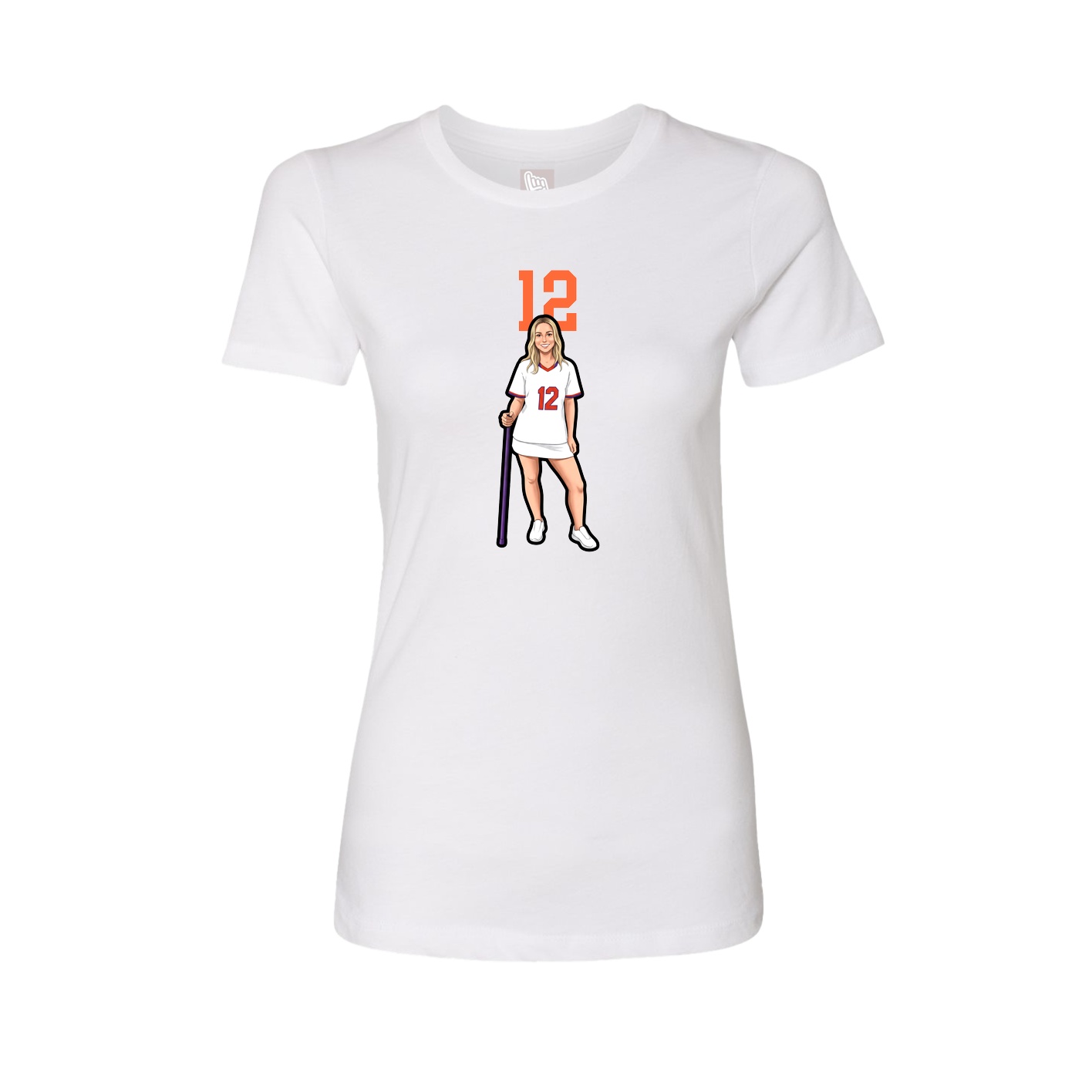 Fitted Women's Tee — Number Top in White