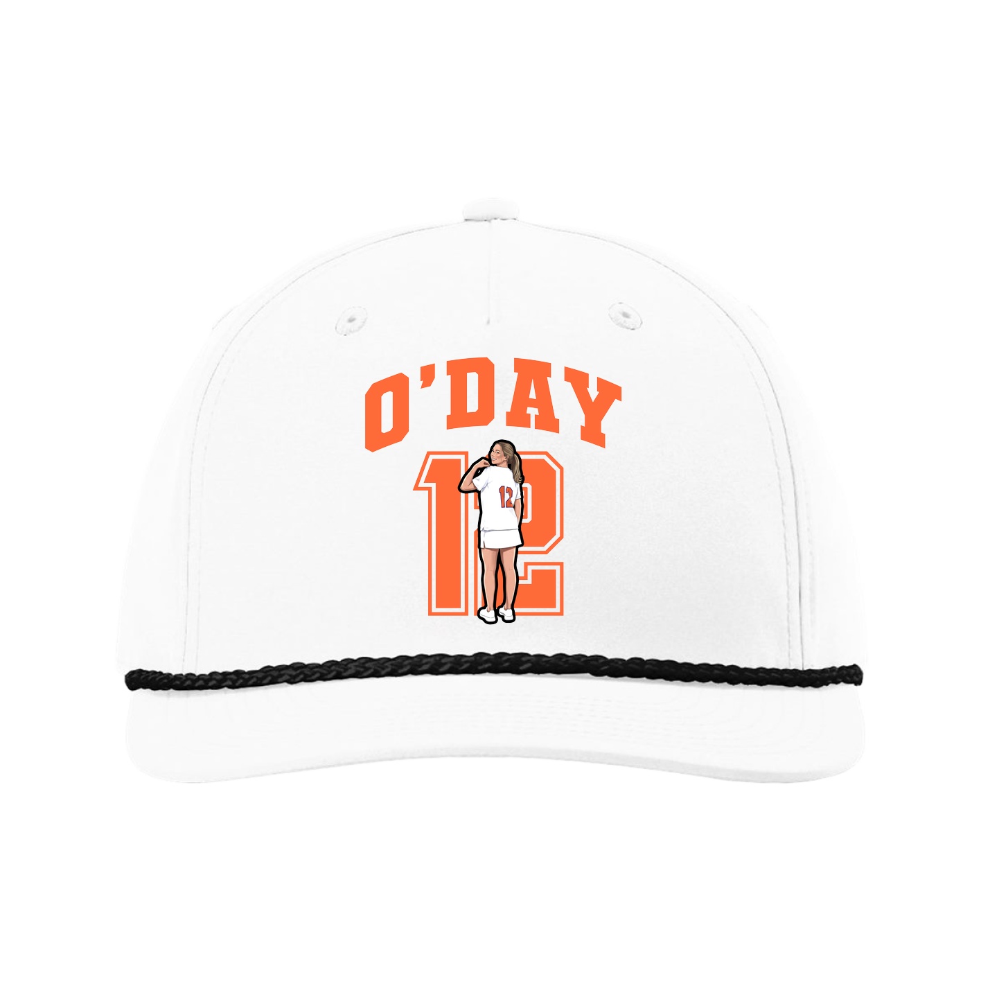 Five-Panel Classic Rope Cap — Number in White