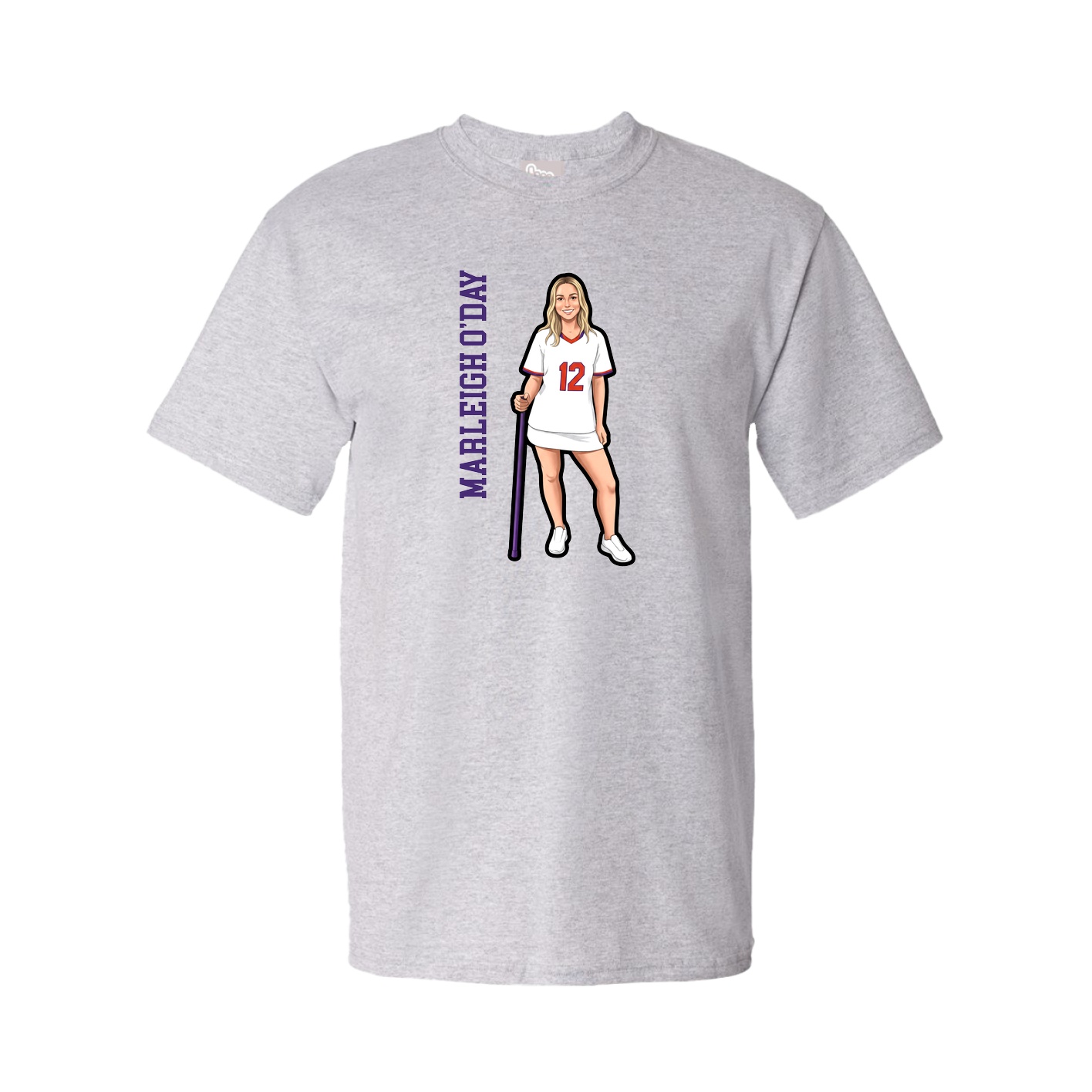 Tee — Name Vertical in Grey
