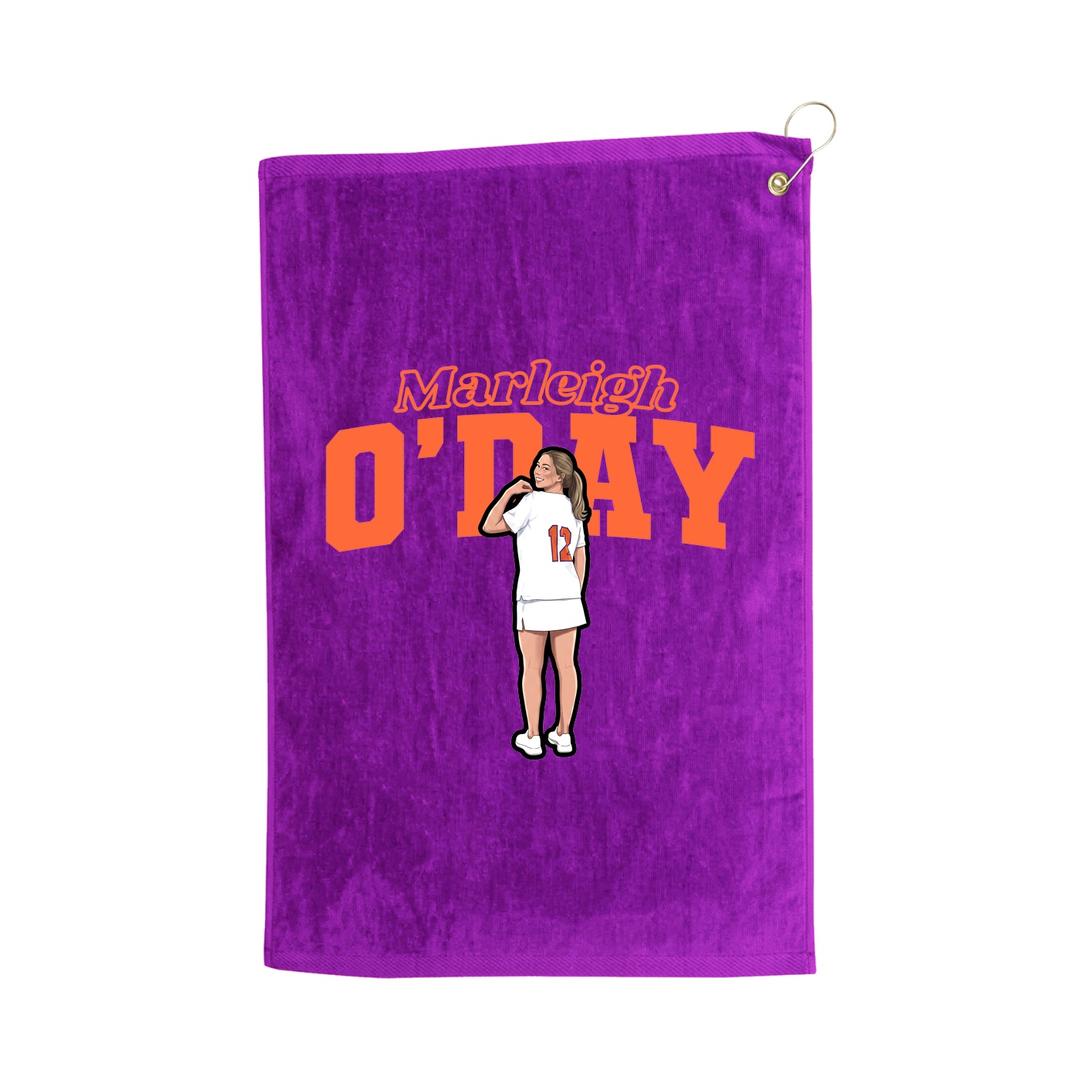 Golf Towel — Name Arch in Purple