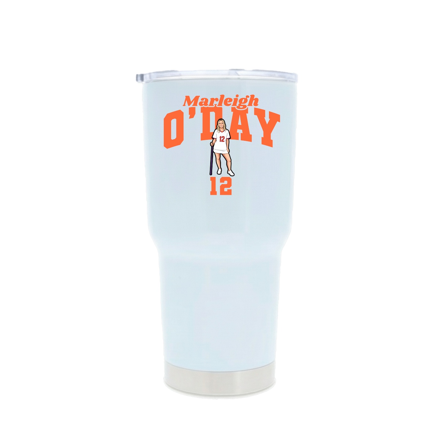 30oz Stainless Steel Tumbler — Signature Arch in White