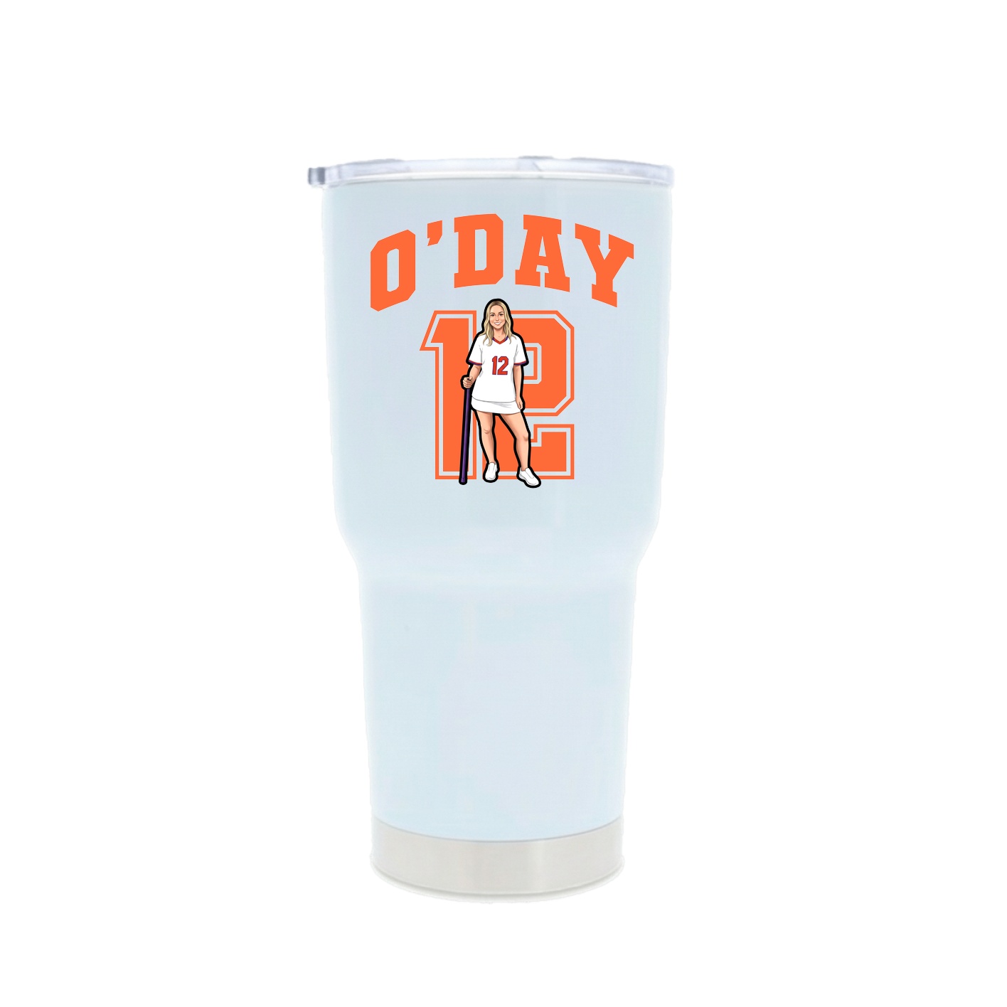 30oz Stainless Steel Tumbler — Number in White