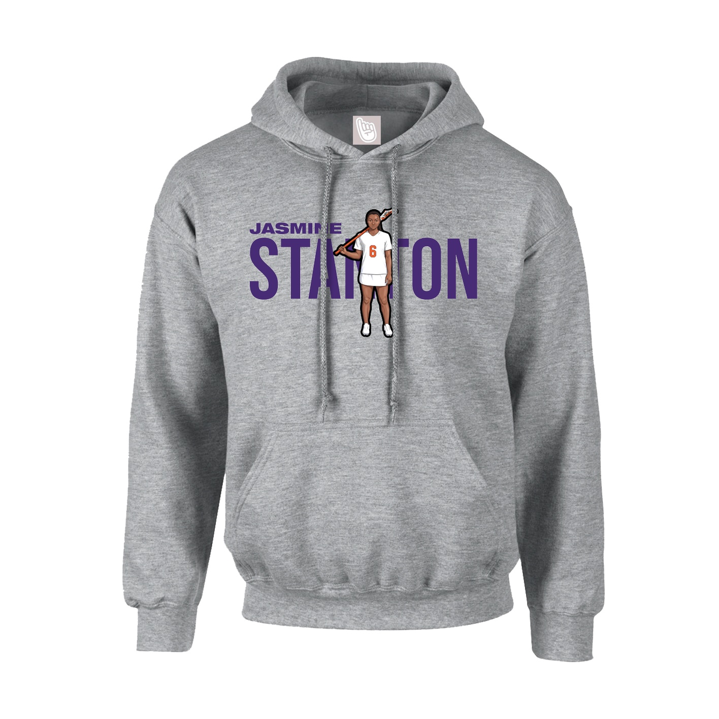 Hoodie — Player Name in Grey