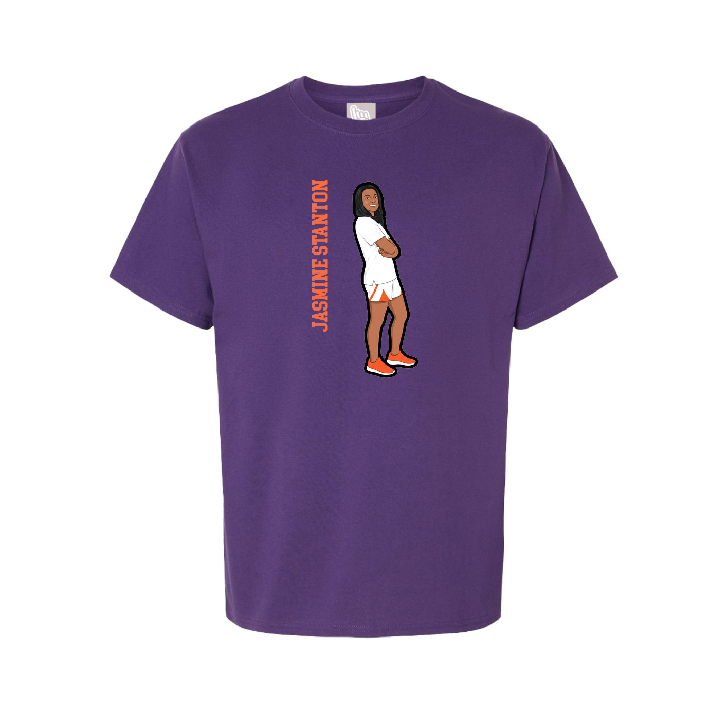 Youth Tee — Name Vertical in Purple