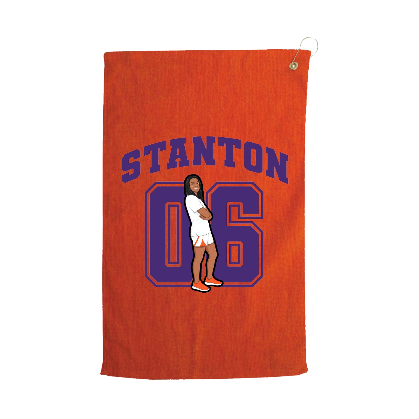 Golf Towel — Number in Orange