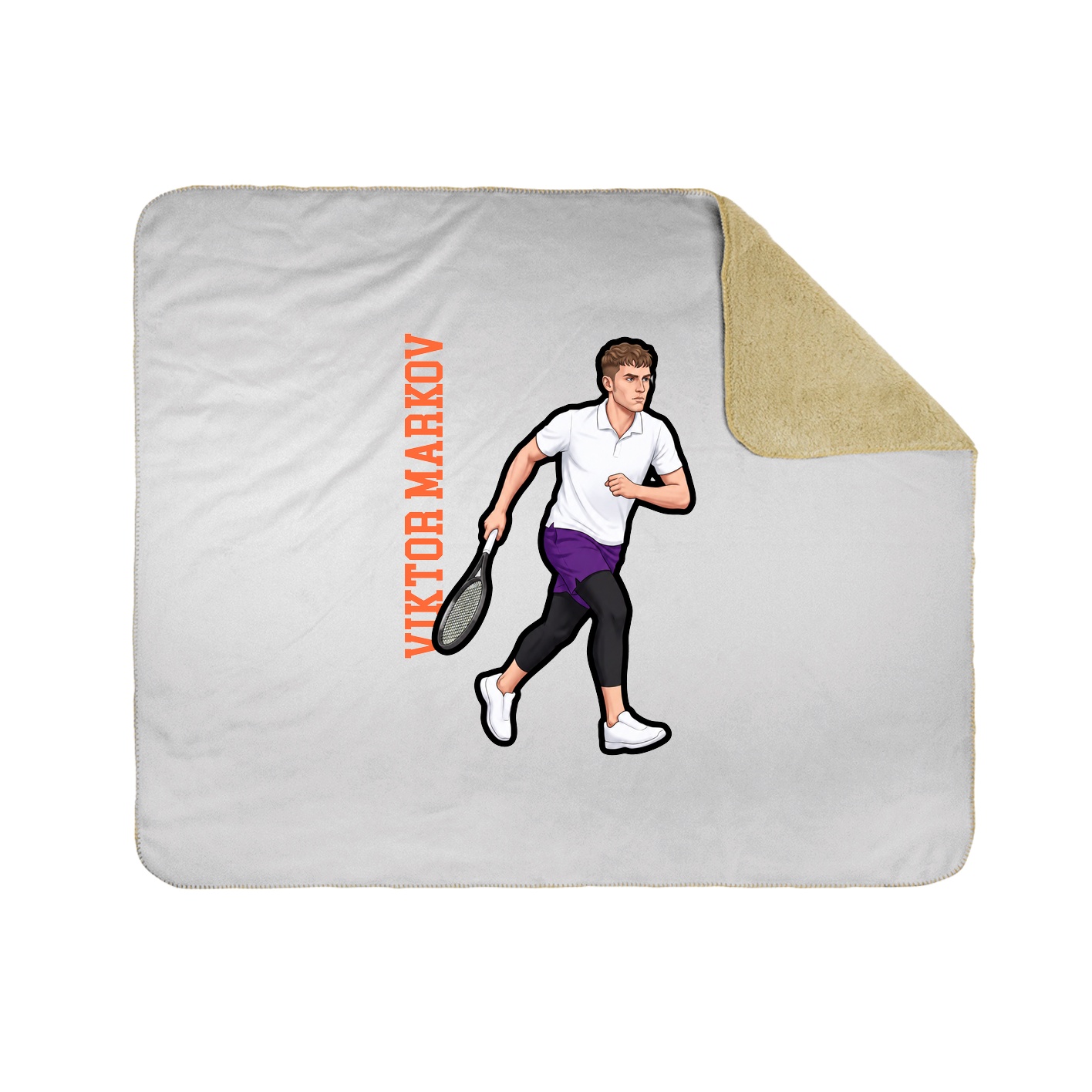 Throw Blanket — Name Vertical in White