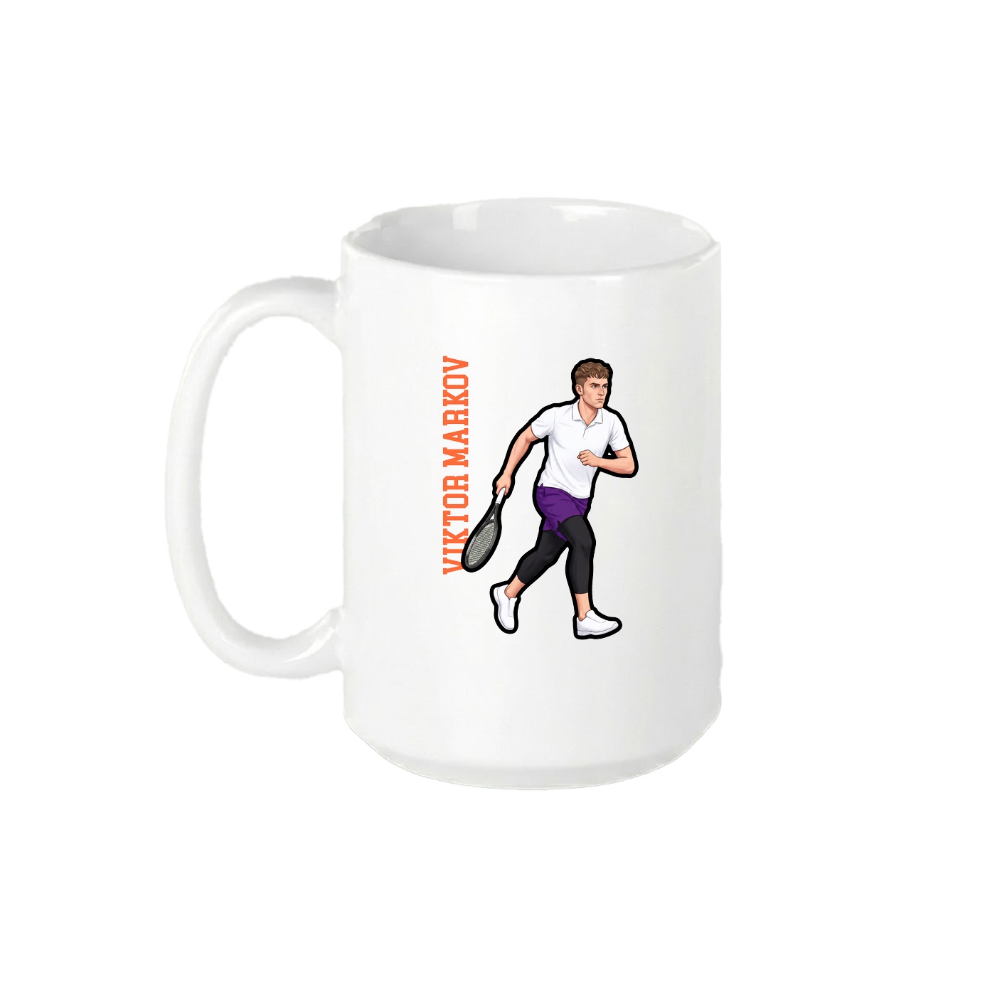 15oz Coffee Mug — Name Vertical in White
