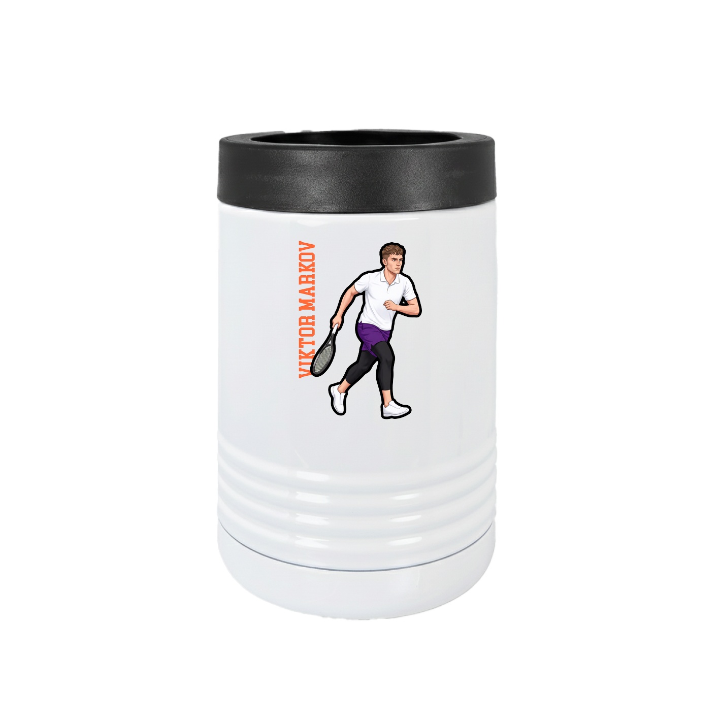 Beverage Holder — Name Vertical in White